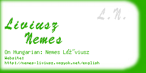 liviusz nemes business card